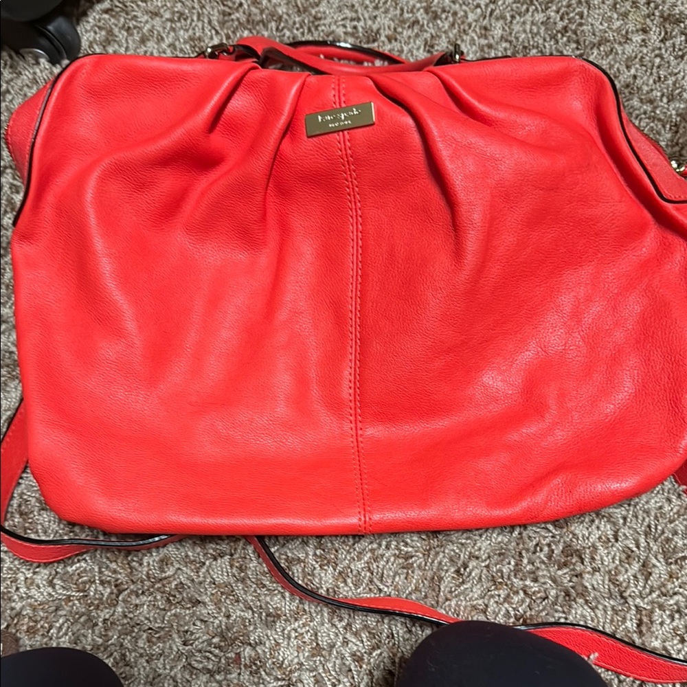 Kate Spade Red Shoulder Bag with Gold Hardware